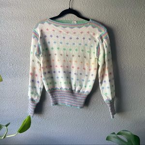 Vintage Pastel Patterned Sweater